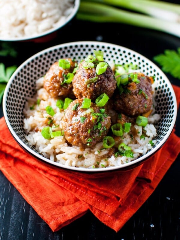 Crockpot Cranberry and Orange meatballs - an easy, comforting meal with tender pork meatballs and a sweet and sour sauce. - Salt & Lavender