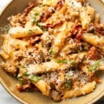 a bowl of marry me italian sausage pasta
