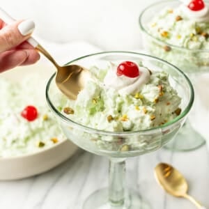two glasses with watergate salad