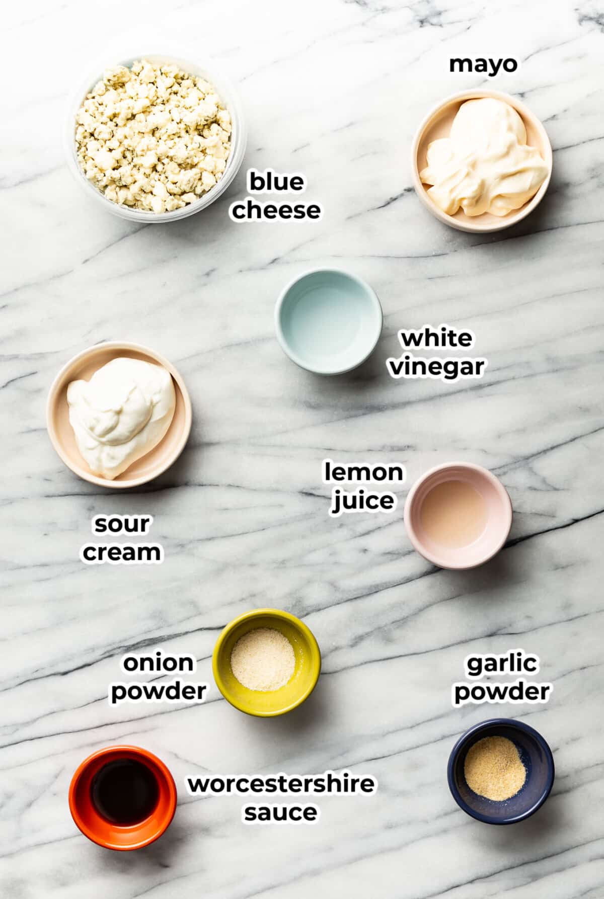 ingredients for homemade blue cheese dressing